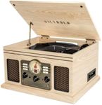 Victrola Nostalgic 6-in-1 Bluetooth Record Player & Multimedia Center with Built-in Speakers - 3-Speed Turntable, CD & Cassette Player, FM Radio | Wireless Music Streaming | Natural