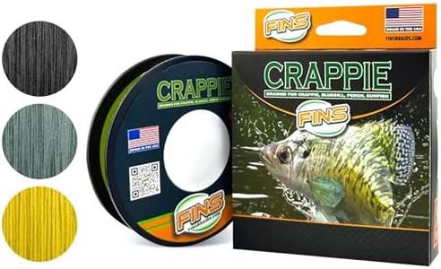 FINS Crappie Braid - Ultra-Strong, Thin Diameter Braided Fishing Line Reels for Crappie, Perch & Sunfish - 8 lb - 2000 Yds - Slate Green
