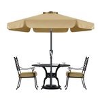 ABCCANOPY 9FT Outdoor Table Market Umbrella Patio Umbrella with Tilt and Crank for Garden, Deck, Backyard and Pool, 8 Ribs 12+Colors,Khaki