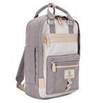 SEVENTEEN LONDON – Modern Urban Unisex Grey & Cream 'Wimbledon' Backpack in a Classic Slim Simple Design – Fits Laptop up to 13”