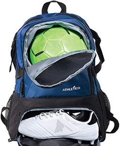 Athletico National Soccer Bag - Backpack for Soccer, Basketball & Football Includes Separate Cleat and Ball Holder (Blue)