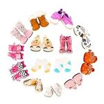 Barwa American Doll Accessories 5 Pairs of Shoes with 2 Pairs of Socks Compatible with American 18 Inch Girl Doll