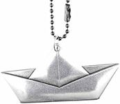 Miniblings Paper Ship Sailing Ship Origami Necklace Handmade Fashion Jewellery I Chain with Pendant Length 80 cm Silver-Plated Flat XL, 60mm, No Gemstone