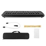 Melodica,37 Keys Piano-Style Melodica with Key Stickers Double Mouthpieces Tubes Carrying Bag Kids Beginners Adults (Black) Wind Instrument Wind Instrument Harmonica