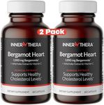 INNERTHERA Bergamot Heart Advanced Triple Ingredient Citrus Bergamot Supplement- Best Patented Bergamot Available for Cholesterol & Heart Health (2 Bottles)