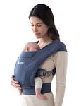 Ergobaby Embrace Baby Carrier Specially for Newborns from Birth with Head Support, Spreadable Cross Straps and Supportive Waistbelt, Super Soft and Ergonomic, 2 Carry Positions, 3-11 Kgs, Soft Navy