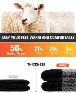 SockWaddles Merino Wool Hiking Socks, Men Women – Thermal, Cushioned, 3 Pairs