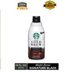 Starbucks Cold Brew Signature Black, Bottled Coffee Drink Concentrate, 32 fl oz