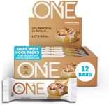 ONE Protein Bars, Cinnamon Roll, Gluten Free Protein Bars with 20g Protein and 1g Sugar, Pantry Staples, 2.12 oz (12 Count)