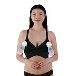 BRAVADO! DESIGNS 2-in-1 Pumping & Nursing Bra Hands Free for Maternity & Breastfeeding, Black Sustainable Fabric, Medium