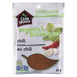 Club House, Quality Natural Herbs & Spices, Organic Chili Powder, 31g