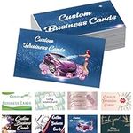 Business Cards Personalised Double Sided Custom Printed Business Cards 100 200 500 Pcs Customised Waterproof Business Cards with Logo Photo for Men Women Small Business, Car Wash Templates