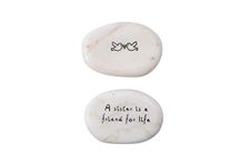 CGB Giftware | Single Marble ‘A Sister Is A Friend For Life' Double Sided Decorative Pebble Stone Keepsake with Sentiment Wording and Design | GB03514D