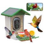 Smart Bird Feeder with Camera: Solar Powered Birdhouse with AI Recognition, Wireless Bird House with Camera for Outdoor, Unique Birthday Gifts for Mom Dad