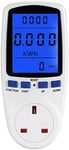 Petyoung Power Meter UK Plug Electricity Usage Monitor with LCD Display, Watts Meter Cost Meter Power Monitor Consumption Watt kwh Analyzer Plug-in for Home Hotel