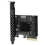 fasient1 PCIe SATA Card 6 Port,PCI-E to 6‑Port SATA3.0 Hard Disk Expansion Card 6G PCI‑E3.0 GEN3 4X Interface Hub Adapter SATA 3.0 PCIe Card for ASMedia ASM1166 Master