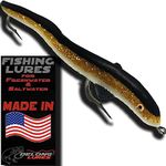 Delong Lures 8" Jerk KILR EEL Fishing Lures & Baits, Saltwater and Freshwater Fishing Lures, Jerkbaits for Largemouth Bass, Musky & Pike, Soft Plastic Baits Ideal for Pond, Creek & Lake - Made in USA