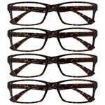 The Reading Glasses Company Brown Tortoiseshell Readers Value 4 Pack Designer Style Mens Womens RRRR92-2 +1.50