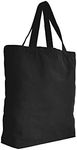 Large Canvas Tote Shopping Bag 40x45cm With Inside Pocket Black