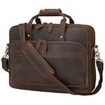 Leather Briefcase for Men 15.6 Inch