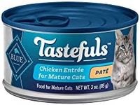 Blue Buffalo Tastefuls Wet Cat Food Paté for Mature Cats, Made with Natural Ingredients, Chicken Entrée, 3-oz Can (24 count)