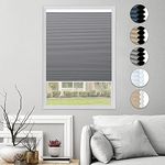 HOMEDEMO Blackout Cellular Shades Cordless Window Blinds and Room Darkening Shades, 35" W x 64" H, Dark Gray (UV Blocking & Privacy Protection)