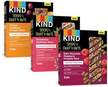 KIND® Bars Seeds, Fruit and Nuts 18ct Variety Pack (Strawberry, Dark Chocolate Raspberry and Orange Cranberry), Good Source of Fiber, Gluten Free Snack Bars