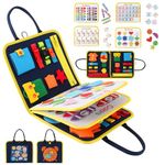 Arthopt Busy Board For Toddlers, 21 In 1 Sensory Board Activities, Montessori Toys For Develop Motor Skills, Educational Travel Toys For Toddler Car Plane 2-4 Year Old Girls Boys Gift - Multicolor