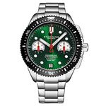 Stuhrling Original Mens Sports Watch Chronograph Stainless Steel Bracelet, Green, Chronograph
