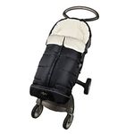 Winter Tour Universal Baby Stroller Footmuff,Waterproof Cozy Warm Pram Bunting Bag,Soft Anti-Kicking Sleeping Nest Foldable with Travel Gears,Black