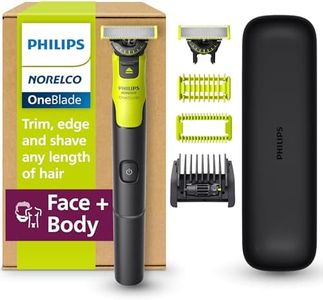 Norelco Philips OneBlade 360 with Connectivity Hybrid Face + Body, Electric Beard Trimmer, Shaver & Body Groomer with 360 Blade Tech, 1x360 Blade, 5-in-1 Comb, Body Kit, Travel Case, QP4631/90
