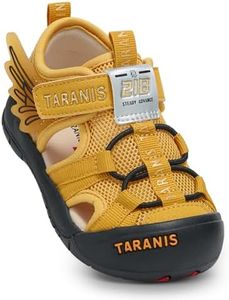 TARANIS Toddler Sandals Boys Girls Closed Toe Baby Walking Shoes - Lightweight Barefoot Sneakers Non-Slip Rubber Sole for First Walkers, Kids Sport Sandals 15-18Month