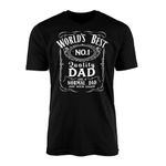 Worlds Best No.1 Dad InspiBlack T-Shirt - Novelty Beverage Drink Parody Father's Day Birthday Daddy Father Cool Style Adults Top Tee Shirt Gift Presents (Black, XL)