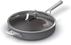 Ninja C30140C, Foodi NeverStick Premium 4-Quart (3.8L) Sauté Pan with Glass Lid, Silver (Canadian Version)