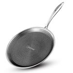 Bergner Hitech Triply Non-Stick 32 cm Dosa Tawa, Tawa for Dosas with Non-Stick Mesh Pattern, Rivetless Handle, Metal Spatula Friendly, Even Heat Distribution, Induction Bottom and Gas Stove Ready