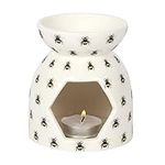 Bee Print Oil Burner, Novelty Birthday Gifts, Essential Wax Melts Warmer and Tea Light Holder Decorations, Perfect for Indoors to Fragrance the Home Aromatherapy