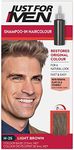 Just For Men Shampoo-In Colour, Grey Hair Dye For Men, Various Shades, Restores Original Colour For A Natural Look - Light Brown, H-25