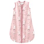 Looxii Baby Sleeping Bag 0.5 TOG 100% Cotton Soft Newborn Sleepsack Unisex Baby Wearable Blanket for Boys and Girls 0-6 Months - Pink