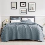 palassio Blue 100% Cotton Quilt King Size Bedding Sets with Pillow Shams, Lightweight Soft Bedspread Coverlet, Quilted Comforter Bed Cover for All Season, 3 Pieces, 106x96 inches