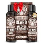 Viking Revolution - Beard Shampoo And Conditioner - Natural Beard Wash & Beard Conditioner With Argan & Jojoba Oils - Softens & Strengthens - Gifts For Men - Majestic Oud - 2 x 150 ml