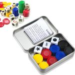 Left Right Center Dice Game Set, Dice Game Set Including 3 Dices 24 Colorful Chips,Popular Fun High-Energy Game for Party Family Drinking