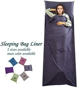 Sleeping Bag Liner Travel and Camping Sheet Lightweight Warm Roomy Compact Sleep Bag and Sack with Pillow Cover Soft for Hotel, Youth Hostels, Picnic,Hiking,Climbing 82.7 X 45 Inch,Dark Blue