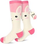 findway Kids Ski Socks Thermal Winter Snow Socks for Girls Boys Toddler, OTC Long Snowboarding Socks, 2 Pack-rabbit, Small