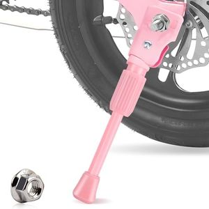 LEICHTEN Kids Bike Kickstand for 20 Inch Wheel Children's Bicycle Single-Side Kick Stand Rear Mount Bikes Support Racks Pink for Girls and Boys Bike