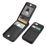 KIHUWEY iPhone 7 iPhone 8 iPhone SE 2020 Case Wallet with Credit Card Holder, Premium Leather Magnetic Clasp Kickstand Heavy Duty Protective Cover for iPhone 7/8/SE 4.7 Inch(Black)