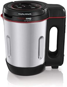 Morphy Richards 501027 Compact Saute & Soup Maker, Stainless Steel, 900 W, 1 Liter, Brushed Aluminium and Black