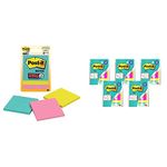 3M Post-it Super Sticky Notes | 2X Sticking Power | 3 Pads x 45 Sheets | 3" x 3" & Post-it Flags - Pack of 5