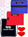 ChiaoGoo Twist Red Lace Shorties 2 & 3-Inch 7230 Combo Pack Interchangeable Knitting Needle Set, 22-Pairs Sizes US 0, 1, 1.5, 2, 2.5, 3, 4, 5, 6, 7, 8, 6 Cords Bundle with 1 Artsiga Crafts Project Bag