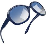 Joopin Oversized Sunglasses for Women Fashion Large Frame Designer Sun Glasses Polarised UV Protection Big Sunnies Shades Ladies (Gradient Ocean Blue)