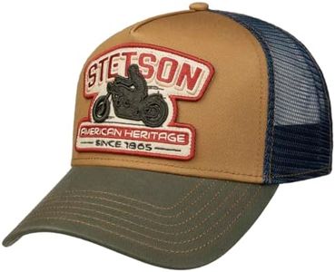 Stetson Cappellino Trucker Biker Uomo - cap Berretto Baseball Mesh Snapback, con Visiera, Visiera Estate Primavera/Estate - Taglia Unica Small Blu
